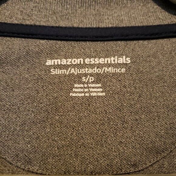 Amazon Essentials Mens Sz S Gray  Solid Short Sleeve Polo Shirt - Picture 2 of 9